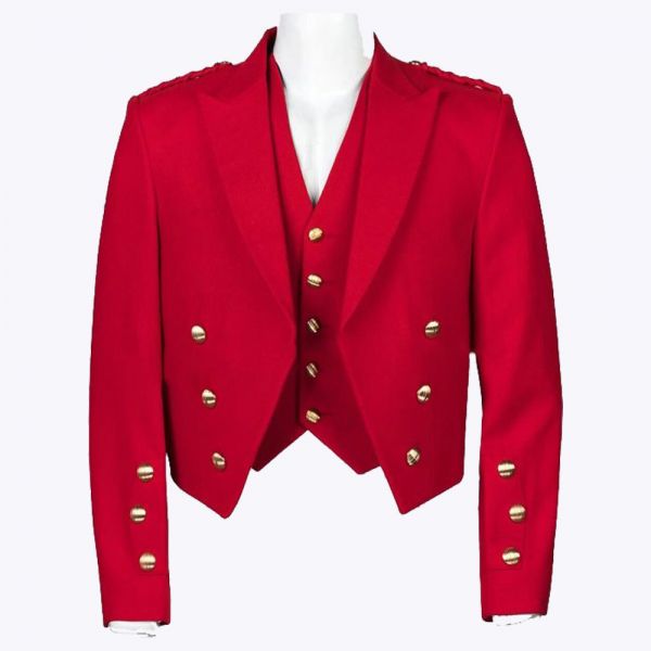 Red Prince Charlie Kilt Jacket