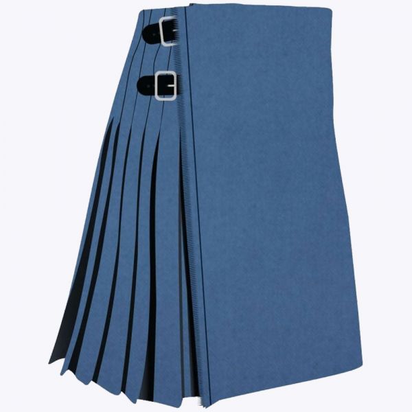 Solid Blue Ancient Tartan Kilt 