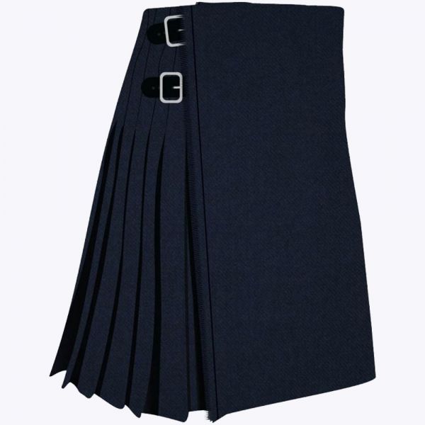 Solid Blue Modern Tartan Kilt 