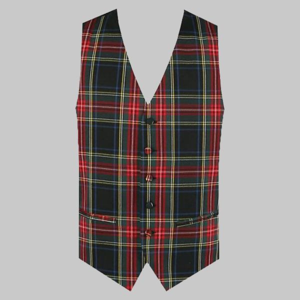 Tartan Vest Regular Fit With 5 Buttons