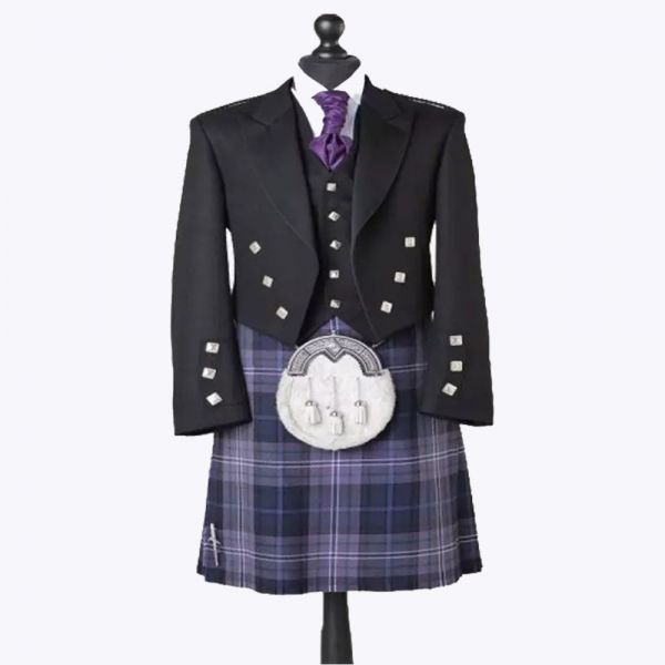 Traditional Scottish Prince Charlie 5 Button Jacket Kilt Outfit