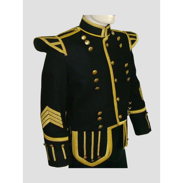 UK Military Piper Drummer Doublet Tunic Kilt Jacket