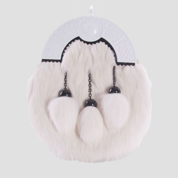 White Rabbit with White Cantle Sporran