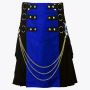 Black & Blue Hybrid Utility Kilt For Men
 thumbnail