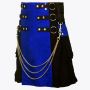 Black & Blue Hybrid Utility Kilt For Men
 thumbnail