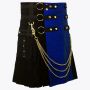 Black & Blue Hybrid Utility Kilt For Men
 thumbnail