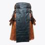 Black & Brown Leather Kilt Adjustable Interchangeable
 thumbnail