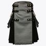 Black & Grey with Chains Hybrid Utility Kilt For Men
 thumbnail