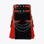 Black & Red Gothic Hybrid Kilt For Men
 thumbnail