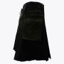 Black Deluxe Modern Kilt & Olive Green Straps Style With Olive Green Cargo Pockets
 thumbnail