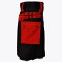 Black Deluxe Modern Kilt & Red Straps Style With Red Cargo Pockets
 thumbnail