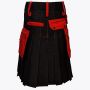 Black Deluxe Modern Kilt & Red Straps Style With Red Cargo Pockets
 thumbnail