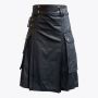 Black Leather Kilt with Cargo Pockets
 thumbnail