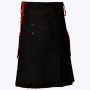 Black Deluxe Modern Kilt & Red Straps Style With Red Cargo Pockets thumbnail
