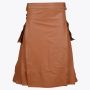 Brown Leather Utility Kilt For Men thumbnail