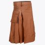 Brown Leather Utility Kilt For Men thumbnail