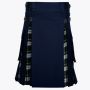 Dress Gordon Tartan & Navy Blue Utility Kilt Hybrid Modern Kilt
 thumbnail