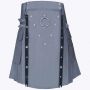 Grey Utility Kilt With Leather Straps thumbnail