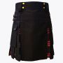 Men Black Stewart Hybrid Tartan Kilt
 thumbnail