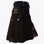 Men Black Stewart Hybrid Tartan Kilt
 thumbnail