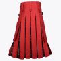 Red Cotton & Black Stewart Tartan Hybrid Utility Kilt For Men
 thumbnail