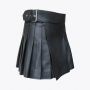 Women Black Leather Modern Mini Kilt
 thumbnail